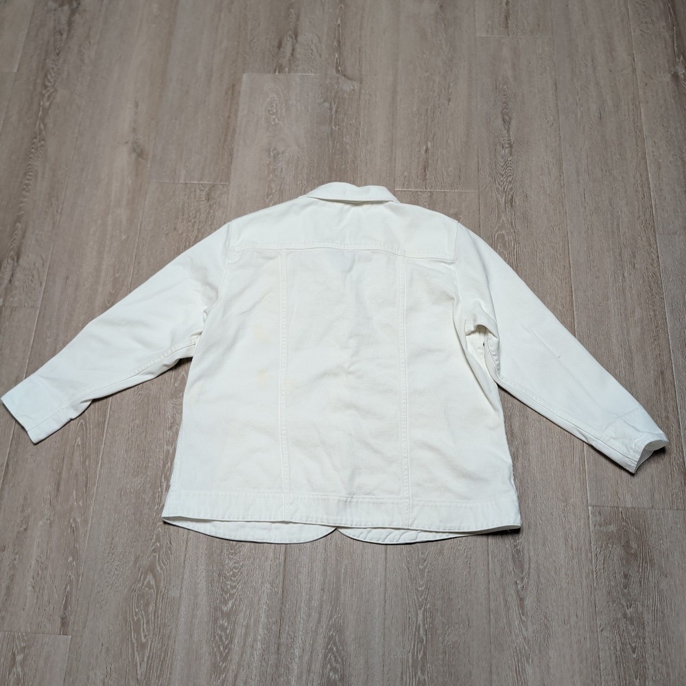 Vintage Zena Jeans Womens 2XL White Denim Jacket Cotton Button Front Plus Size - Picture 6 of 8